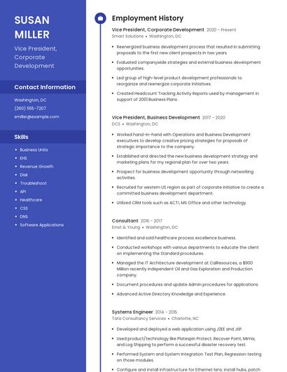Vice President, Corporate Development Resume