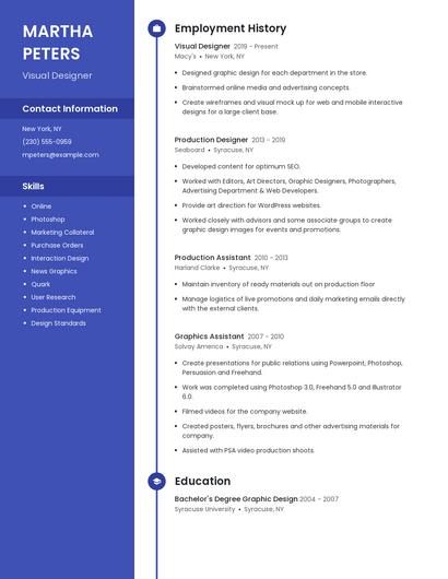 Visual Designer Resume
