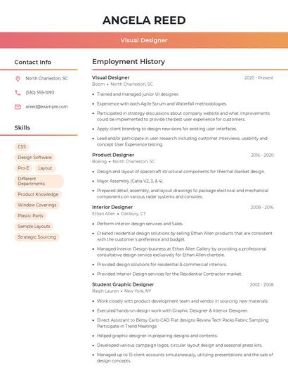 Visual Designer Resume