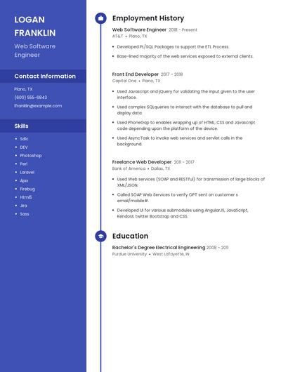 Web Software Engineer Resume