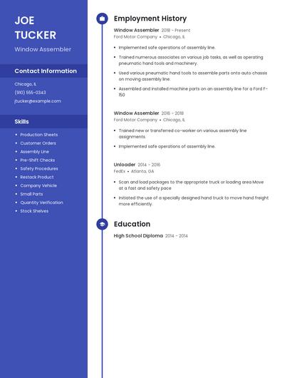 Window Assembler Resume