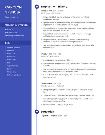 Woodworker Resume