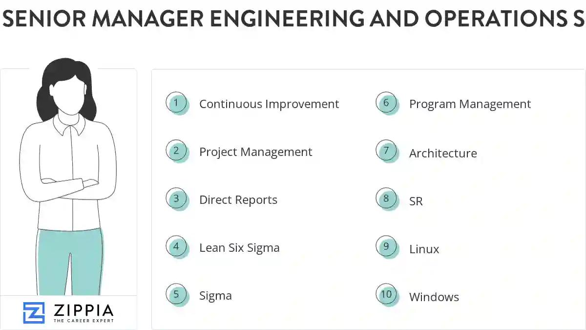 Senior manager engineering and operations skills