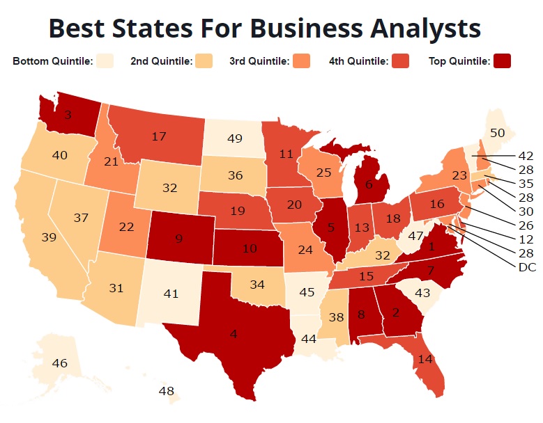 These Are The 10 Best States For Business Analysts Zippia