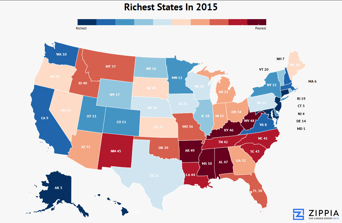 Top 30 Richest States In Usa ABIEWKQ