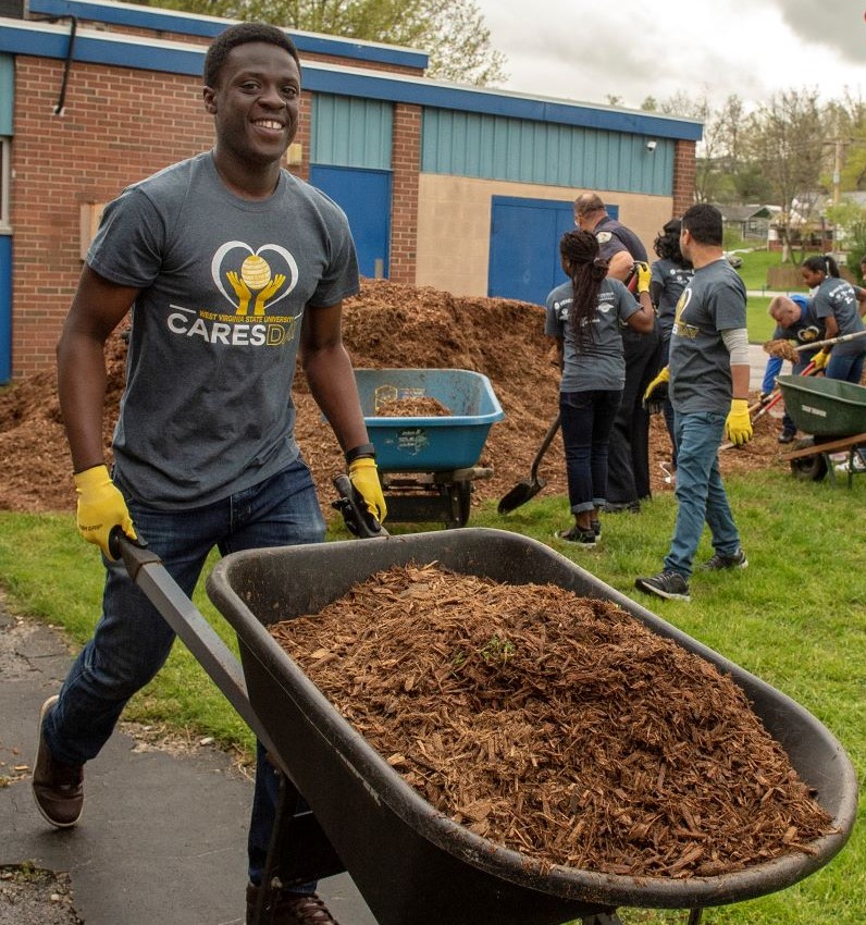 Volunteering at WVSU Cares.