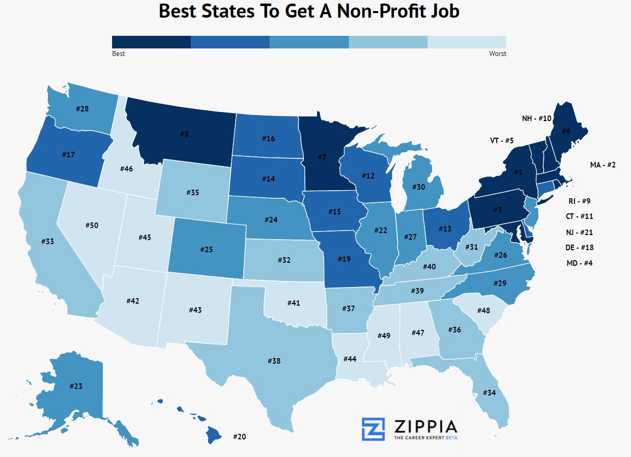 These Are The 10 Best States To Get A Job With A NonProfit Zippia