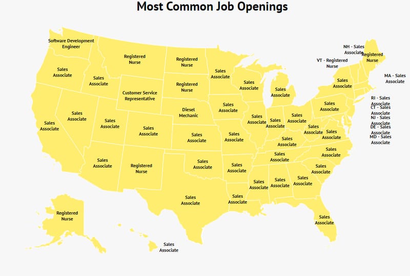 Most Common Job Openings In Each State – Zippia