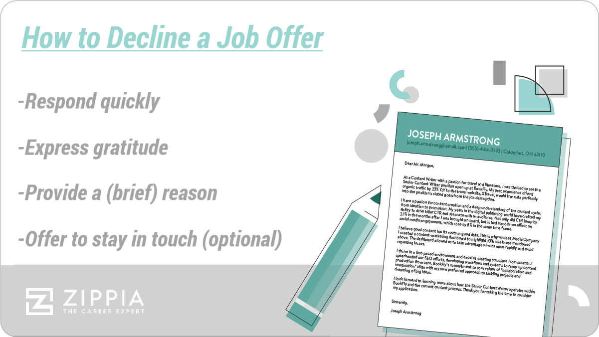 how to decline a job offer