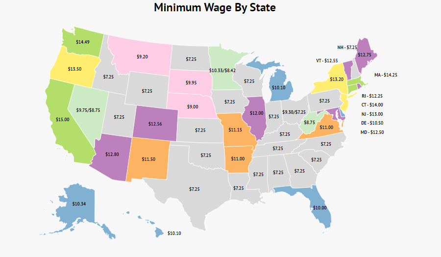 Minimum Wage 2024 By State Comparison Rorie Lilian