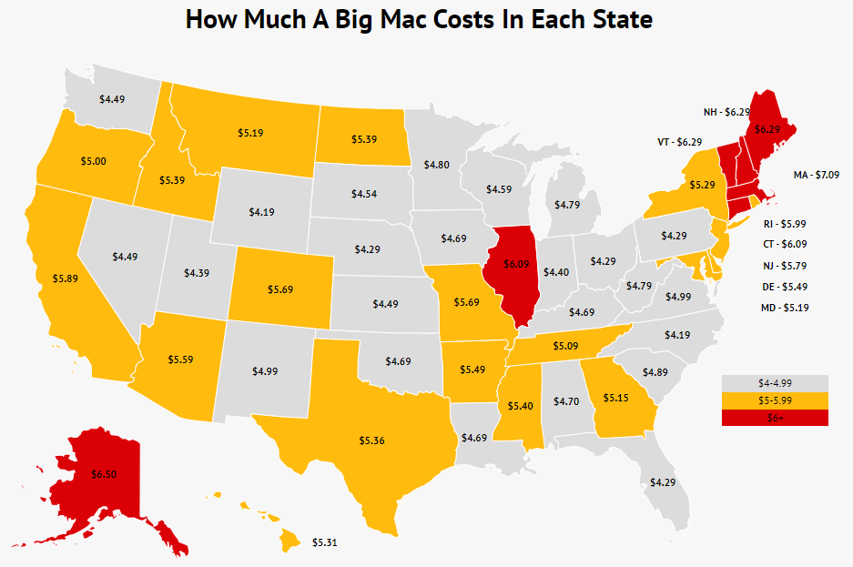 BigMac Bundle Box in McDonald's, prices in the states